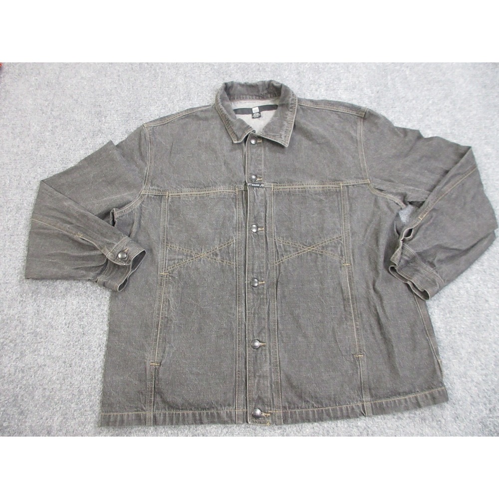 VINTAGE Marithe Francois Girbaud Jacket Mens 3XL Black Denim Trucker Y2K Baggy